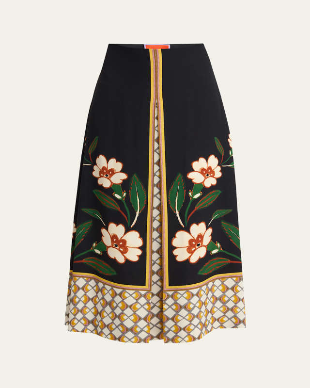 Santa Monica Dazed Print Midi Skirt